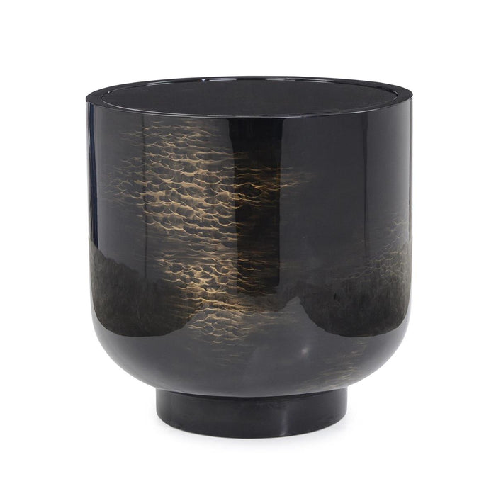 Tessa Black & Gold Round End Table