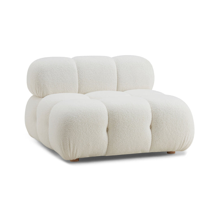 Vogue Cream Vegan Shearling Modular Armless Chair