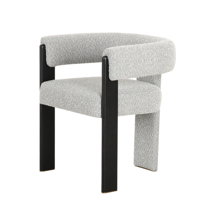 Braxton Modern Light Grey Fabric + Black Dining Chair