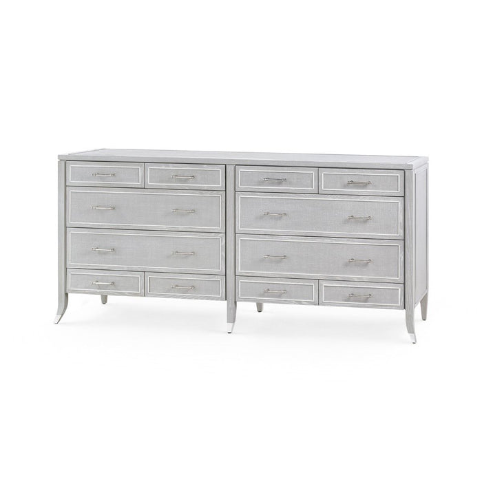 Saanvi 74" Soft Grey 12 Drawer Dresser