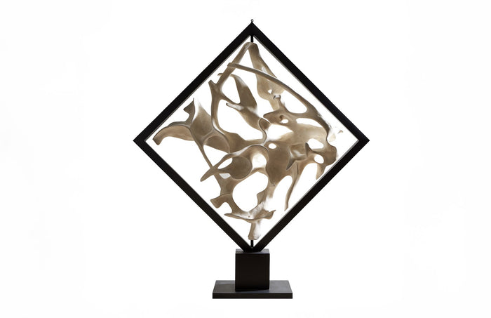 Wyn Revolving Bleached White Cast Root Sculpture
