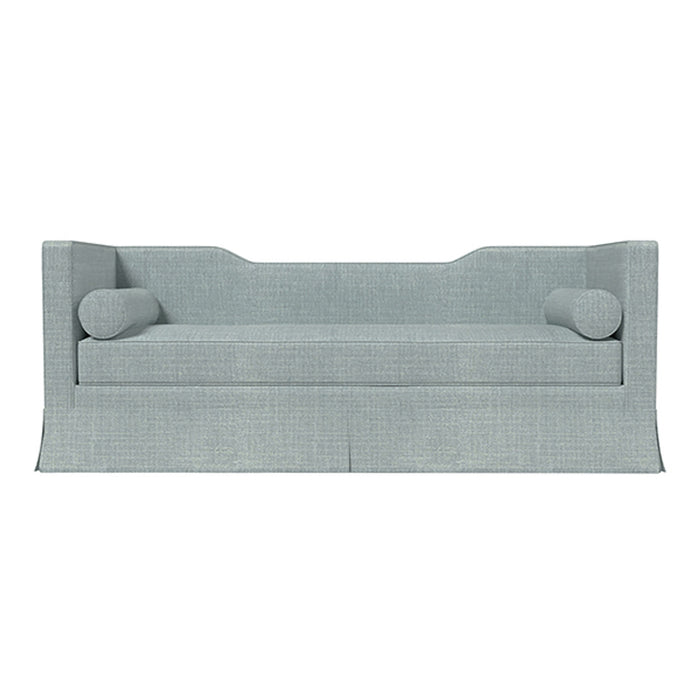 Seraphina 81" Classic Skirted Tuxedo Atlantic Blue Custom Sofa