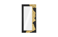 Mars Large Rectangular Black & Gold Leaf Wall Mirror