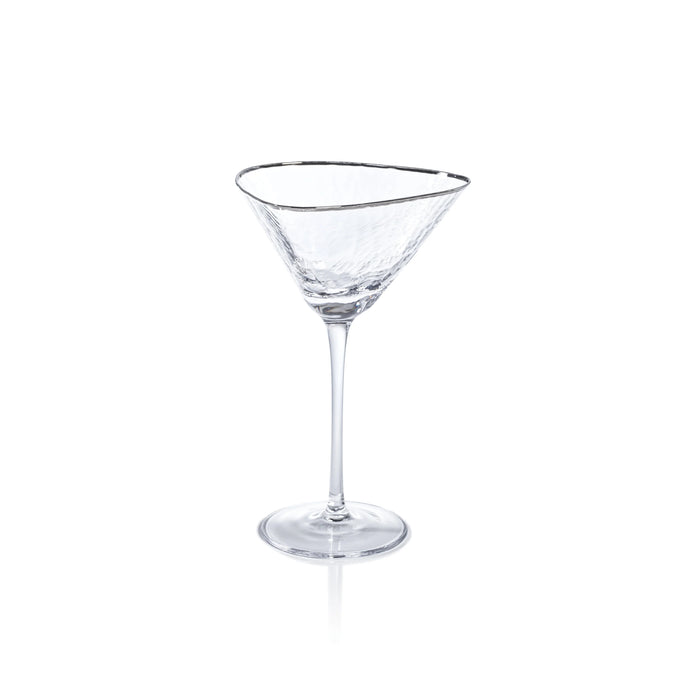 Aperitivo Triangular Martini Glass with Platinum Rim - Set of 12