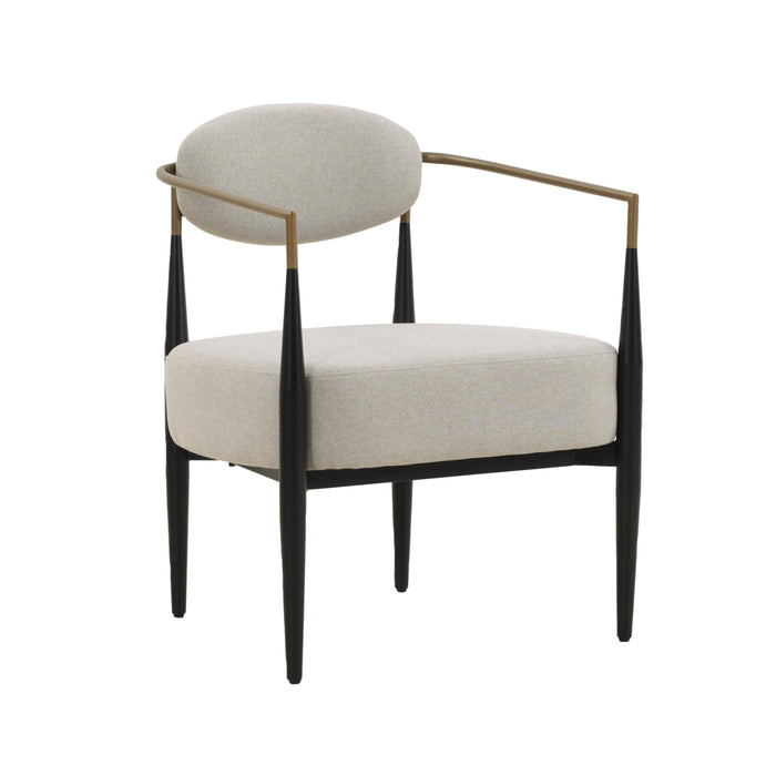 Carnaby Modern Beige Fabric, Black & Gold Dining Chair
