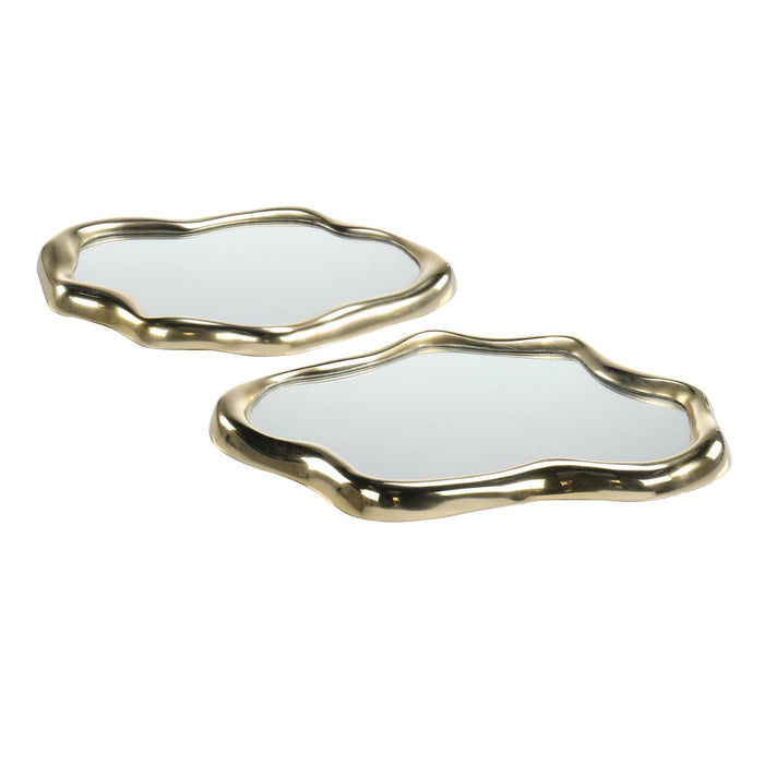 Baylor Waves Gold Trays - Set of 2