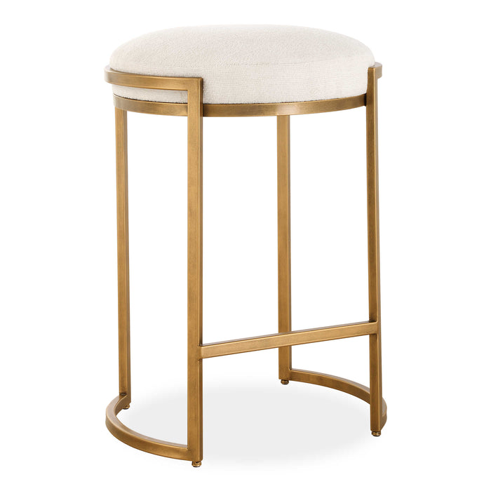 Triss Light Cream & Brass Counter Stool