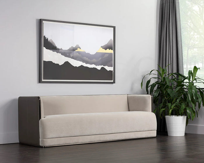 Sierra 86" Taupe Bronze Sofa & 2 Accent Chairs
