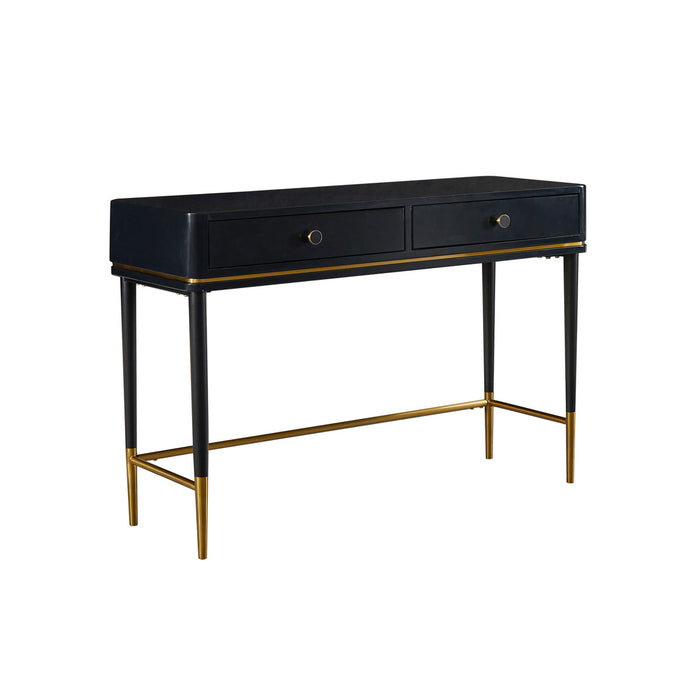 Reya Two Drawer Black Desk