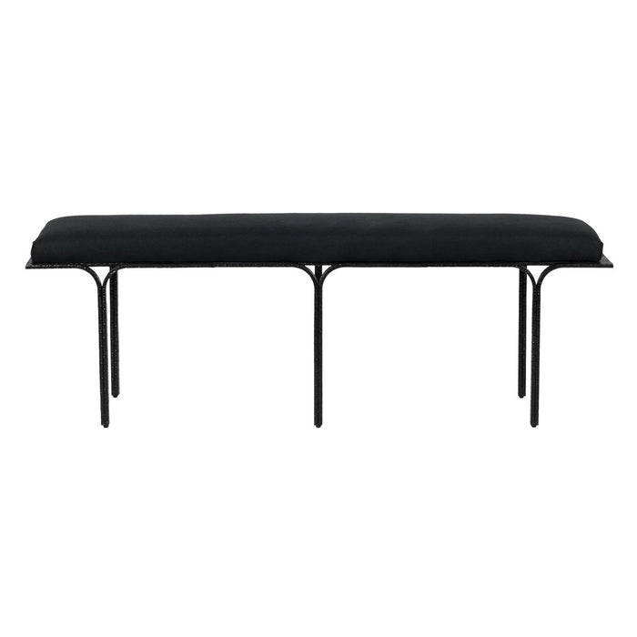 Noah Black Linen Bench - Luxury Living Collection