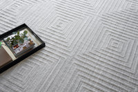 Cleo Modern Patterned Light Silver Area Rug - Elegance Collection