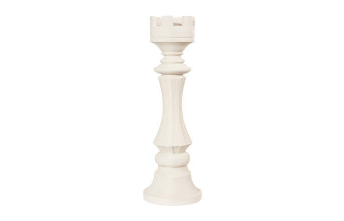 Chess White Rook Cast Stone Sculpture (Indoor or Outdoor)