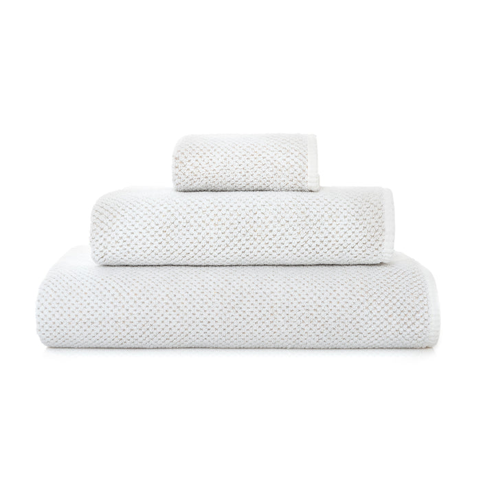 Linen Waffle White Luxury Bath Towels