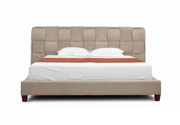 Miranda Modern Beige Fabric Bed