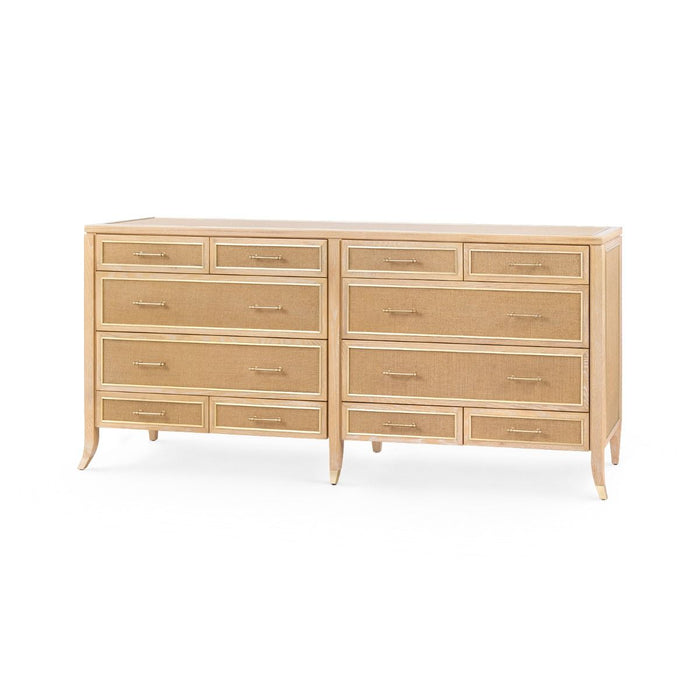 Saanvi 74" Natural & Camel 12 Drawer Dresser