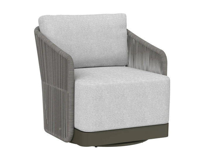Allariz Outdoor Warm Grey Swivel Armchair (Set of 2)