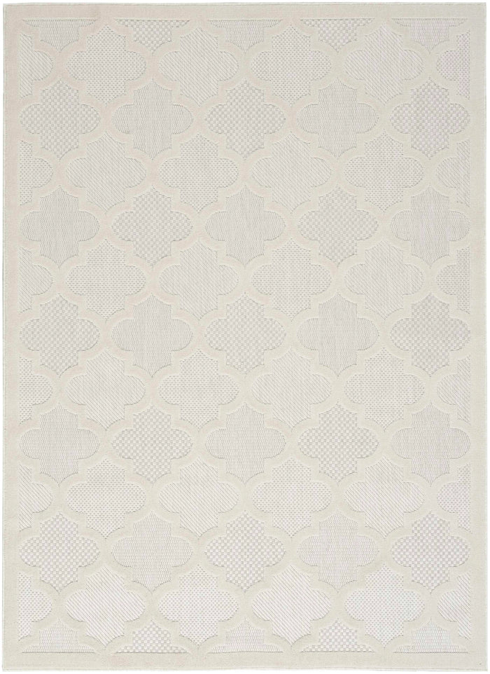 Asako Indoor/Outdoor Ivory & White Trellis Pattern Area Rug - Elegance Collection