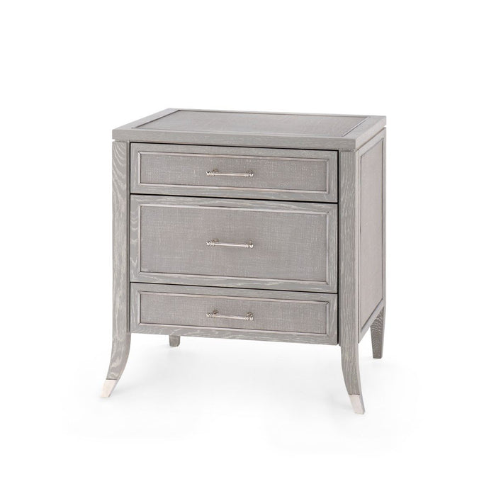 Saanvi Soft Grey 3 Drawer Nightstand/Side Table