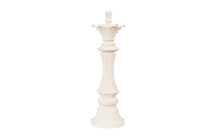 Chess White Queen Cast Stone Sculpture (Indoor or Outdoor)
