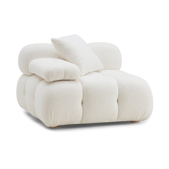 Vogue Cream Vegan Shearling Modular Corner Chair