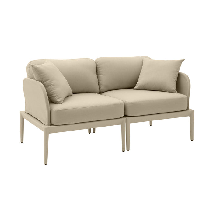 Ira Taupe Modular Outdoor Loveseat