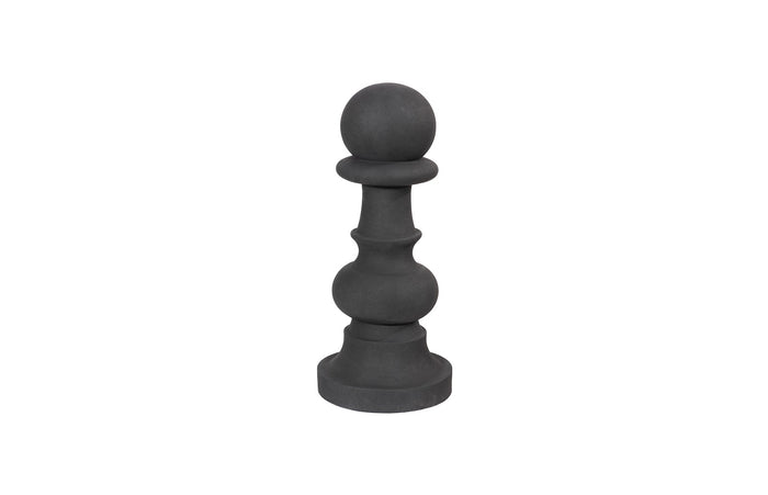 Chess Black Pawn Cast Stone Sculpture (Indoor or Outdoor)