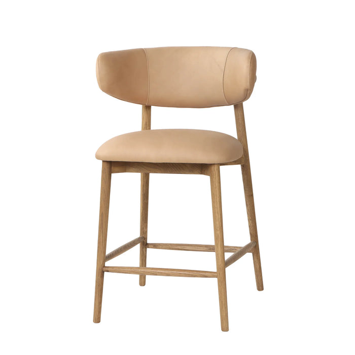 Rowan Nude Leather Counter Stool