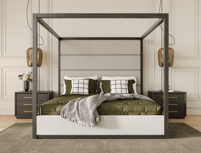 Pentra Contemporary Canopy Grey Bed