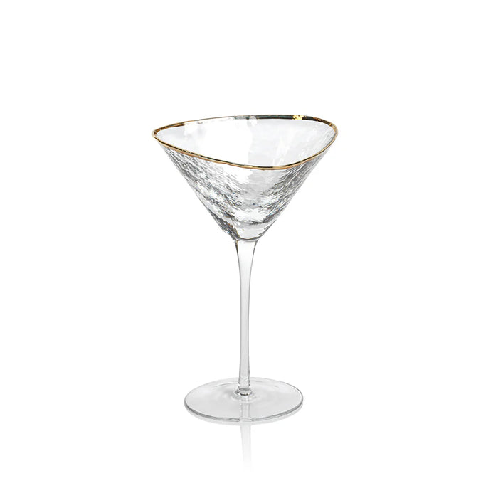 Aperitivo Triangular Martini Glass with Gold Rim - Set of 12