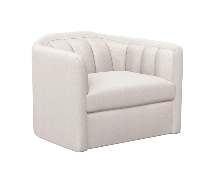 Birrit Greige Performance Fabric Swivel Armchair