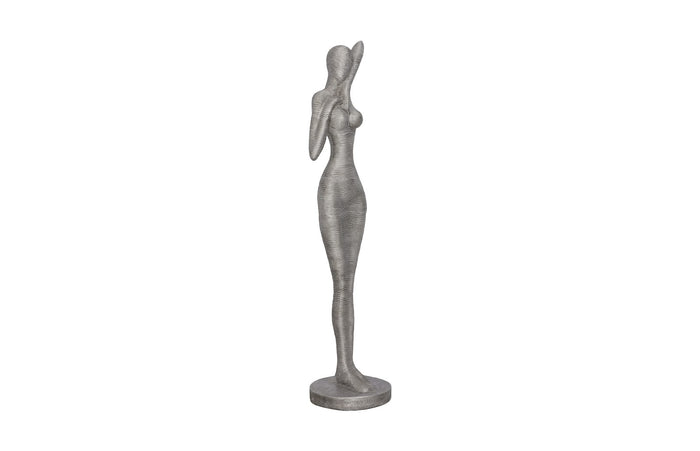 Strong Female Standing Aluminum Sculpture (Indoor or Outdoor)