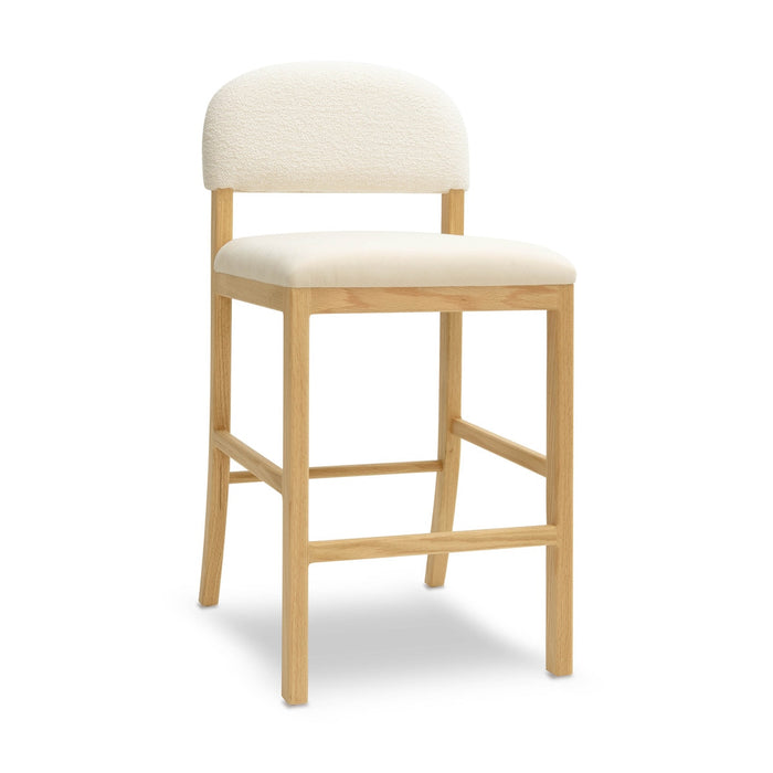 Calla Cream Performance Velvet & Boucle Counter Stool