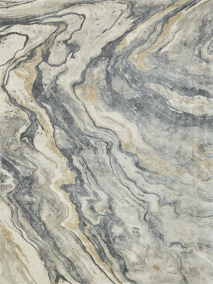 Anna Grey/Gold Modern Area Rug - Elegance Collection
