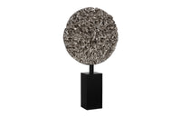 Cosmic Medium Antique Silver Cast Root Disk With Stand