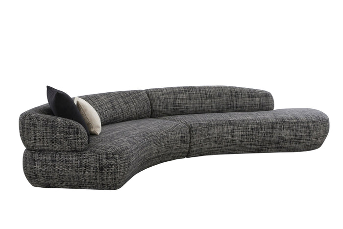 Daytenne Modern Dark Grey Curved Sectional Sofa