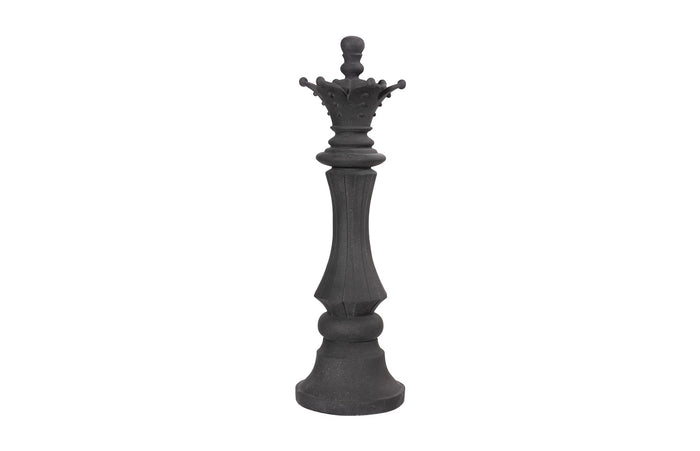 Chess Black Queen Cast Stone Sculpture (Indoor or Outdoor)