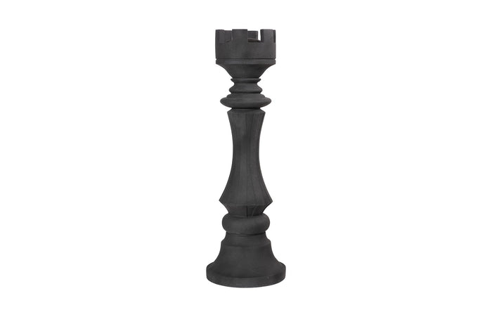 Chess Black Rook Cast Stone Sculpture (Indoor or Outdoor)