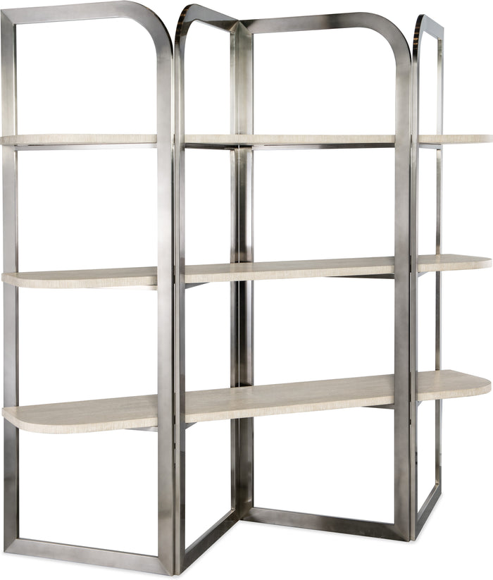 Reyeh Light Wood & Pewter Modern Etagere