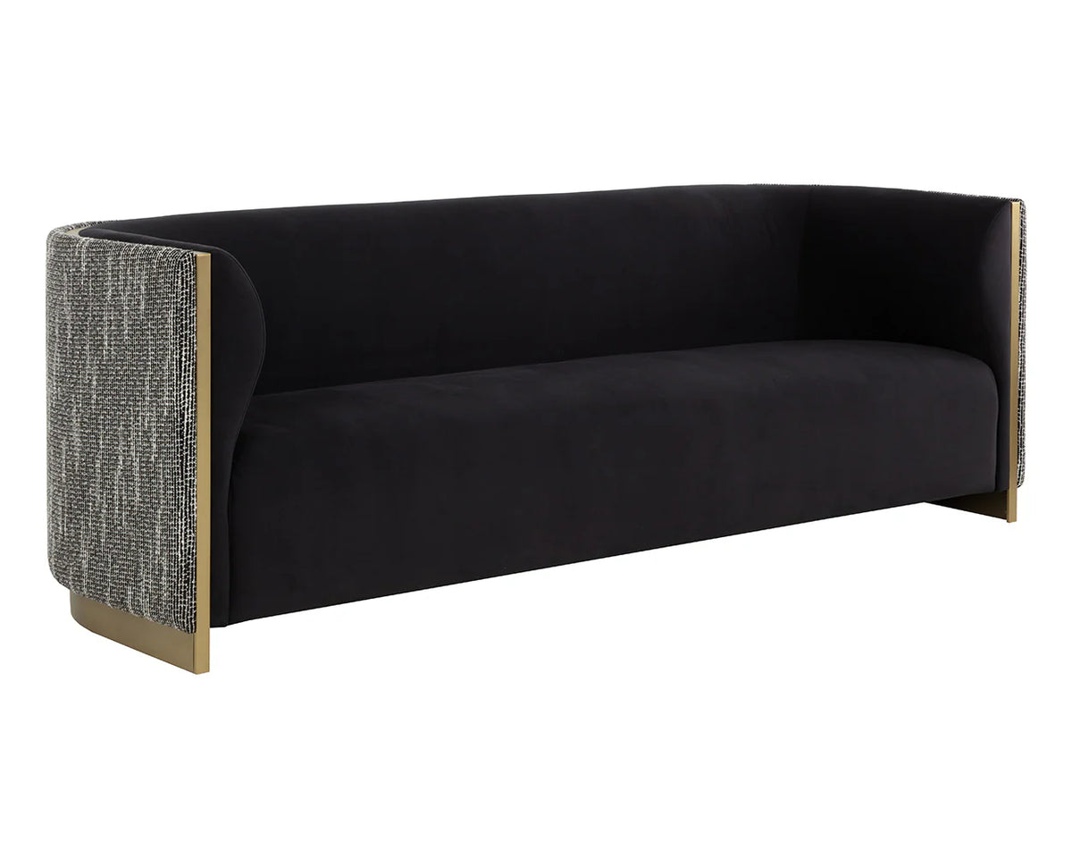 Larron 95" Black & Gold Sofa