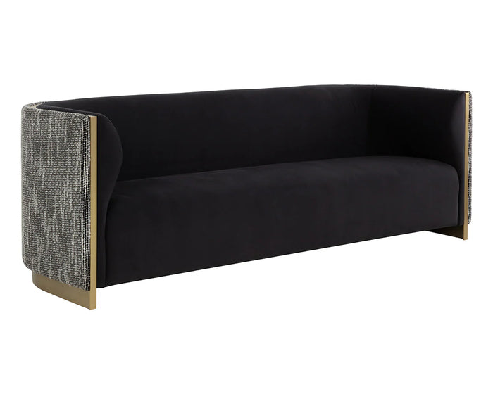 Larron 95" Black & Gold Sofa