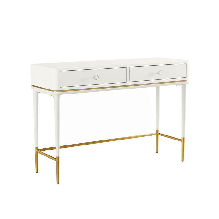 Reya Two Drawer Off White Desk