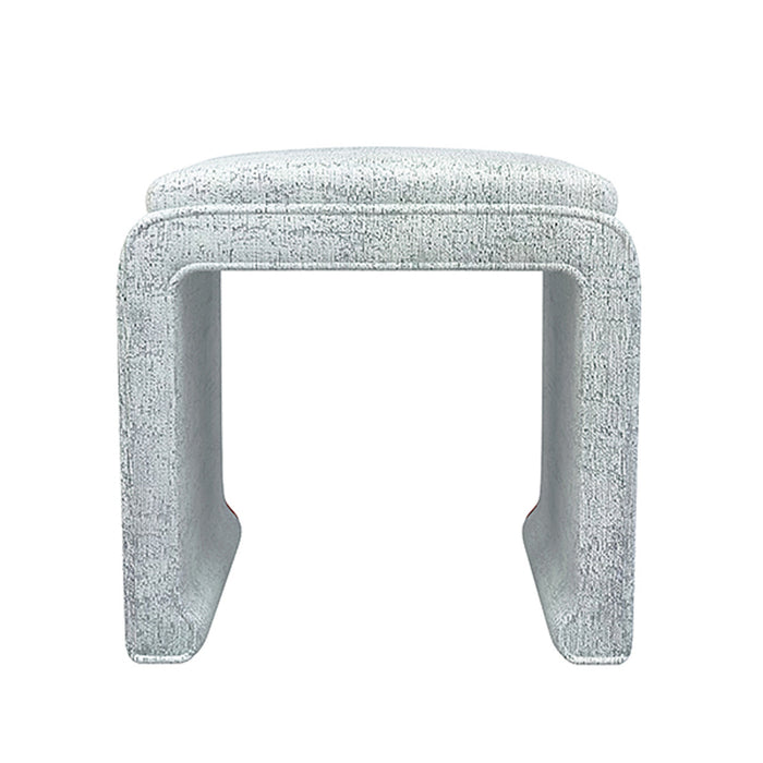 Malia Classic/Modern Light Blue Custom Upholstered Ottoman