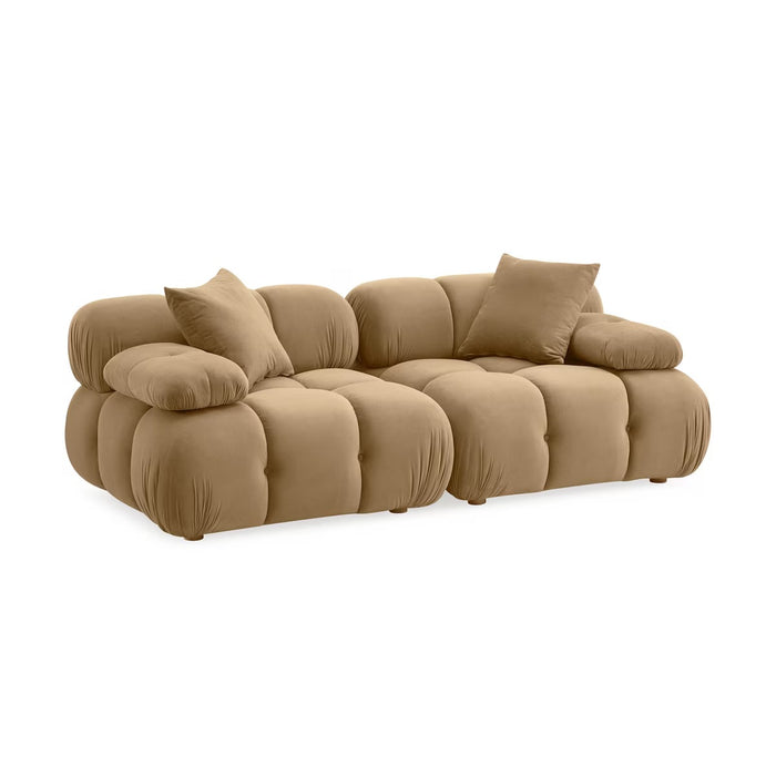Vogue Cafe Au Lait Performance Velvet Modular Loveseat