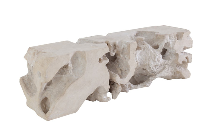 Wyn 59" Natural Off White Roman Bench