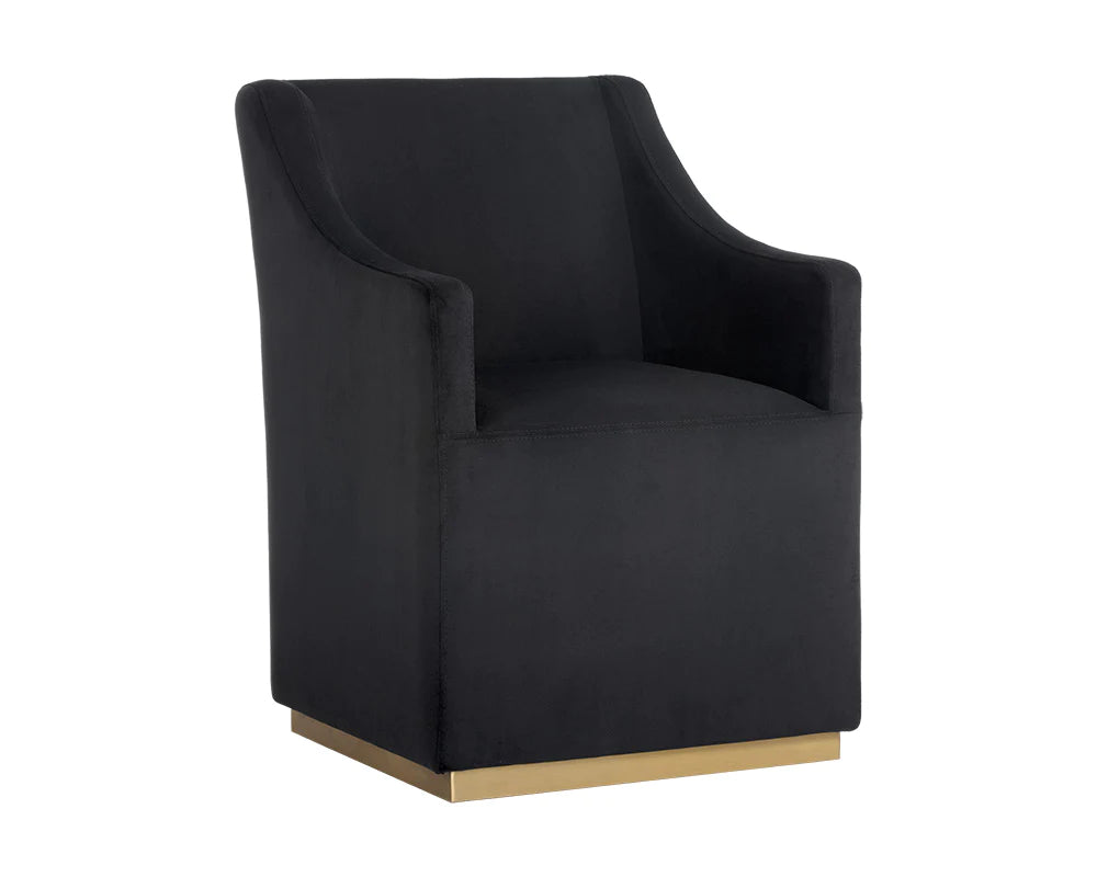 Zane Black Wheeled Lounge/Dining Chair – Deborah l kerbel