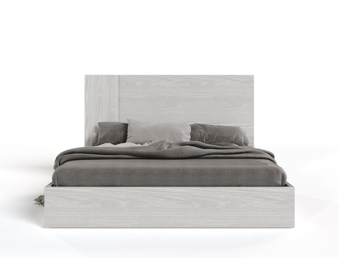 Asa Modern Matte White Washed Oak Bed