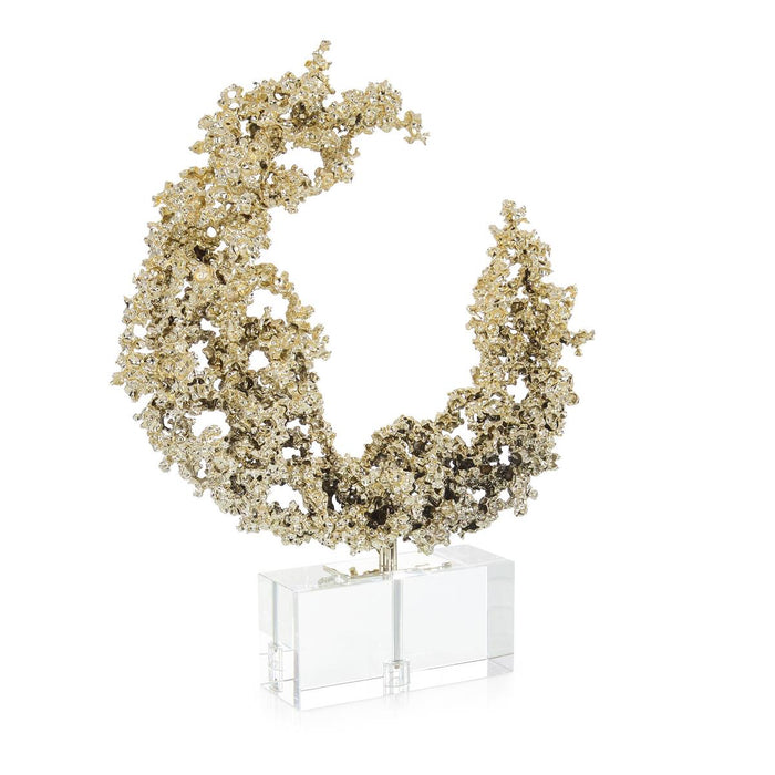 Crescent Moon Sculpture on Crystal Base