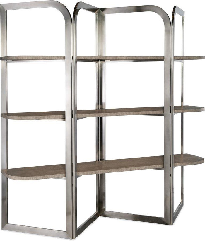 Reyeh Dark Wood & Pewter Modern Etagere