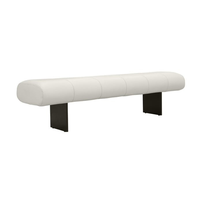 Laural Cream Vegan Leather Bench