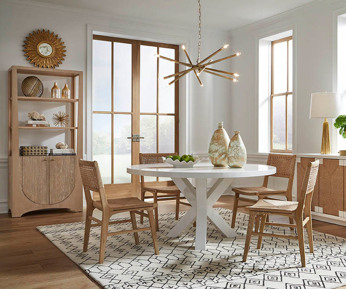 Charlotte Cerused Oak & Woven Dining Chair